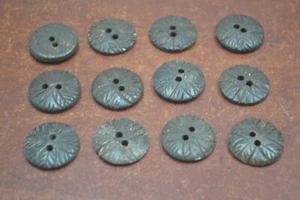 100 PCS STRIPE BROWN ROUND BUFFALO BONE SEWING BUTTONS 20mm #T-138B - Picture 1 of 3