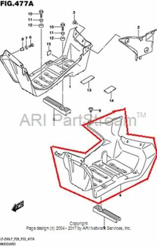 NEW OEM SUZUKI QUADSPORT LT Z 90 LEFT SIDE MUD GUARD FOOTREST BLACK Foto 1 de 1