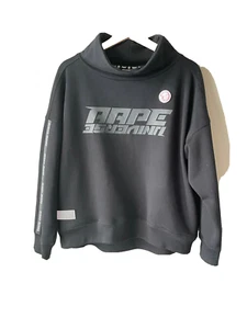 aape by a bathing ape Women Mock Neck Long Sleeve Sweatshirt Black Size XS - Picture 1 of 16