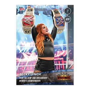 BECKY LYNCH Topps Now Card #18 Wrestlemania Raw Smackdown Women's Championship - Picture 1 of 1