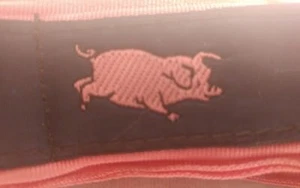 CK Bradley Tally Ho ** PIGS ** Grosgrain Ribbon Belt O Ring Size Large Preppy - Picture 1 of 5