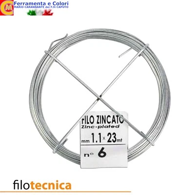 Filo Zincato Matassina Cavo per Legare Pali Rete Frutteti  7 - 40 Metri Grigio - Immagine 1 di 2