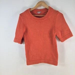 COS womens knit sweater top size XS orange short sleeve round neck cotton 112710 - Picture 1 of 8