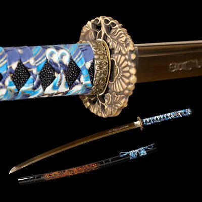 41'' Handmade Sharp Katana Japanese Samurai Sword Dragon Saya Blade Brass Tsuba - Image 1 of 4