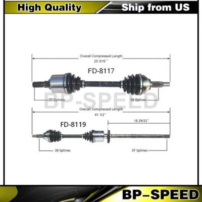 Fits Ford Five Hundred 2 X TrakMotive Front Cv Joint CV Axle Shaft - Image 1 of 3