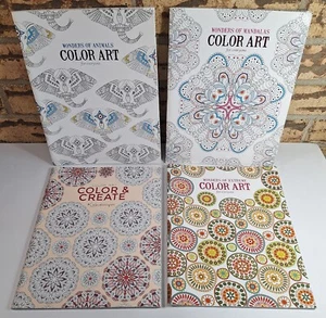 Wonders of Color Art - Set of 4 Coloring Books - Animals/Mandalas/Kaleidoscope - Picture 1 of 9