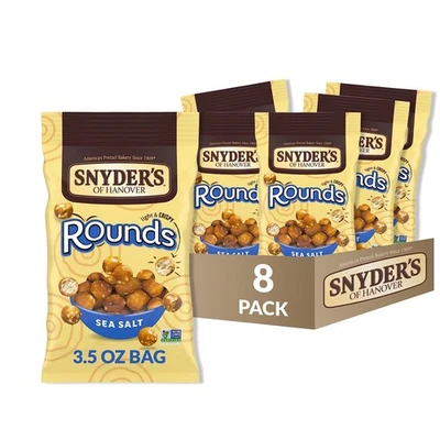Snyder's of Hanover Pretzels, Rounds, Sea Salt, 3.5 Ounce (Pack Of 8) - Image 1 of 4