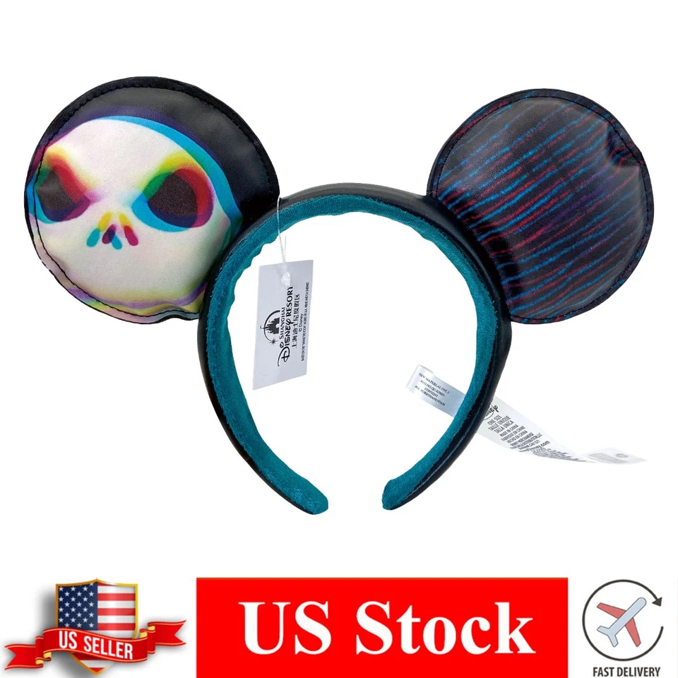 Disney Fantasma Graffiti Orejas de Minnie Mouse Jack Skellington Diademas Aros para la Cabeza Foto 1 de 4