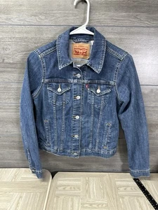 Levi Strauss Denim Button Jacket Women Medium Jean Shirt - Picture 1 of 12