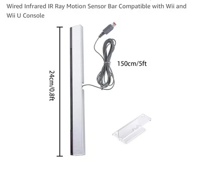 EANETF Wired Remote Motion Sensor Bar IR Infrared Ray Inductor for Nintendo Wii / Wii U