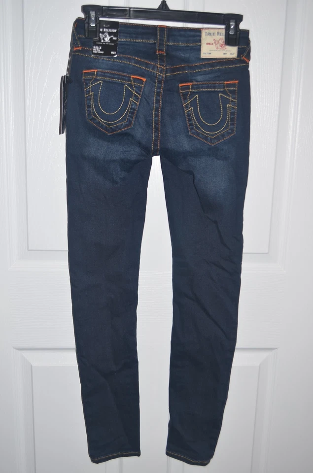 True Religion Women's Halle Mid Rise Super SKINNY Jeans Sz 23 201570