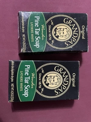 Original Grandpa’s Wonder Pine Tar Soap 4.25 Ounces NIB Aged Package Vintage - Image 1 of 4