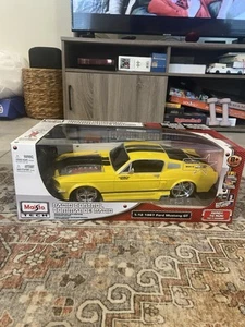 Maisto Tech Yellow 1967 Ford Mustang GT 1:12 Diecast Radio Control RC Car New - Picture 1 of 10