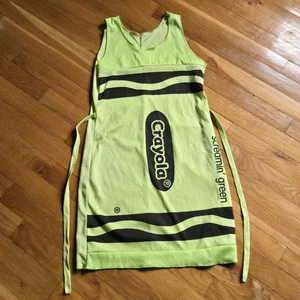 Crayola Crayón Grito Verde Tanque Vestido Niños Jóvenes Adolescentes Disfraz de Halloween  - Imagen 1 de 5