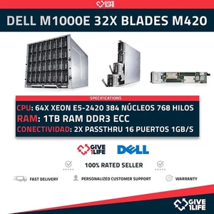 DELL - M1000e Blade Center 32x M420 64x E5-2420 384 Núcleos 768 Hilos 1TB RAM - Bild 1 von 12
