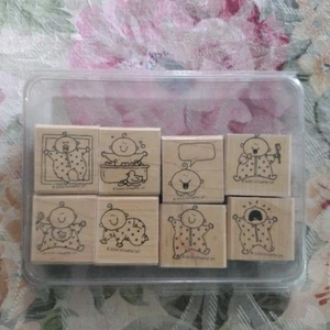 Stampin Up Baby First 2000 8er Set Holzstempel EPC Stempel unbenutzt - Bild 1 von 4