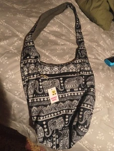 Elephant Crossbody Bag hobo Sling Shoulder Purse a Zippered inside Pocket. - Picture 1 of 3