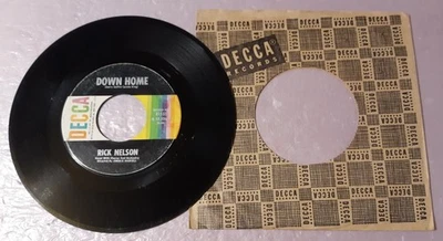Rick Nelson Down Home/Fools Rush In by Decca Records 7" Vinyl 45rpm Ricky - Image 1 of 2