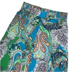 Lauren Ralph Lauren Hose Damen Small Palazzo Pull On Blau Grün Paisley Boho - Bild 1 von 7