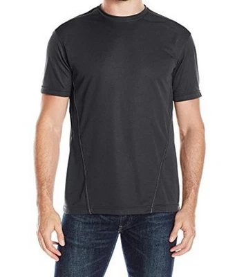 Camiseta cuello redondo 100 % poliéster negra, pequeña para hombre Foto 1 de 4