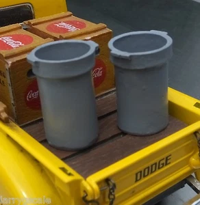 Contractor Garbage Barrels (2) Open 1:24 Scale G Scale Diorama Accessory Items - Picture 1 of 1