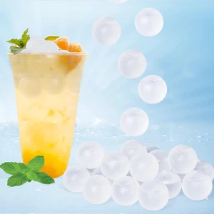 100 Pack Reusable Ice Cube for Drinks, Clear round Shape Plastic Ice Cubes witho - Picture 1 of 12