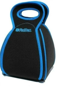 Bolsa de almuerzo y mantel individual FlatBox original 2 en 1 azul aislado premium - Imagen 1 de 7