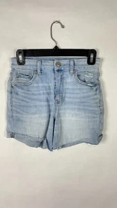 NWOT American Eagle Outfitters Hi-Rise Shortie Zip Pockets Denim Shorts Blue 2. - Imagen 1 de 8