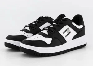 Tommy Hilfiger Jeans Basket Panda White Black Shoes Mens Size US 12 (EUR46) New✅ - Picture 1 of 11