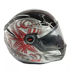 LS2 Demon Full Face Motorcycle Helmet W/ SunShield FF396 Black Red L E9 - Picture 1 of 21