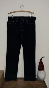 Five Four 34 Briggs jeans nwt Raw Denim Navy blue Relaxed Fit - Picture 1 of 4