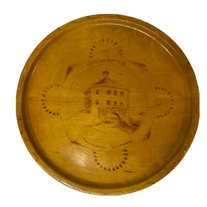 Hand Carved Wooden Plate Skansen Kronan Gothenburg Sweden Souvenir 8” Vtg 1944 - Picture 1 of 13