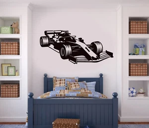 🏎️ Pegatina de pared de coche de carreras F1 — Arte de pared de coche de Fórmula 1, decoración de pared de garaje F1 F - Imagen 1 de 8