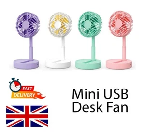 Mini USB Desk Fan Small Quiet Personal Cooler USB Powered Portable Table Fan - Picture 1 of 10