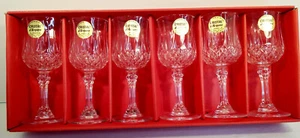 6 Longchamp 6cl 24% Lead Crystal Stemglasses Cristal d'Arques - Picture 1 of 3