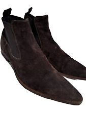 Just Cavalli Dark Brown Suede Chelsea Boots Mens Size 8.5