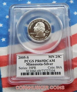 2003-S MINNESOTA SILVER WASHINGTON QUARTER PCGS PR69DCAM ~ DEEP MIRROR SURFACE - Picture 1 of 2
