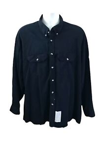 Bulwark FR Pocket Shirt Men Black Long Sleeve Button Front Flame Resistant 2XL