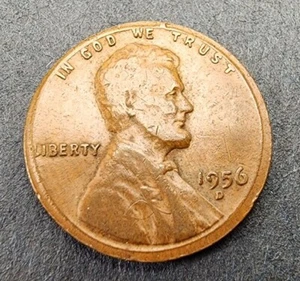 1956 D Lincoln Cent Error Coin Recessed Rim Error Wheat Penny - Picture 1 of 12