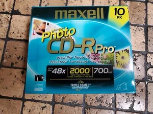 MAXELL 10 Pack Photo CD-R Pro Compact Disc 48x 2000 Digital Images 700MB - Picture 1 of 3