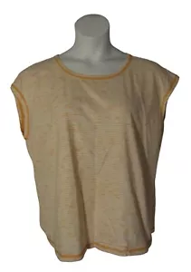 T by Talbots XL maglia maglia a righe bianca arancione elasticizzata - Foto 1 di 4