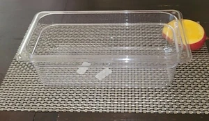 6 PACK 1/3 Size Polycarbonate Clear Plastic Steam Prep Table Food Pan 4" Deep - Picture 1 of 6