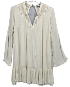 J Glee Shirt Dress Women's with Lace Pullover Bohemian Tie Front Long Sleeve XL - Picture 1 of 13