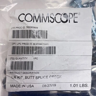 Commscope 760083899 CRBSK Cable Runway, butt splice kit, black - Image 1 of 4