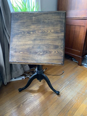 Industrial The Washburn Shops Solid Oak & Cast Iron Adjustable Drafting Table Cover