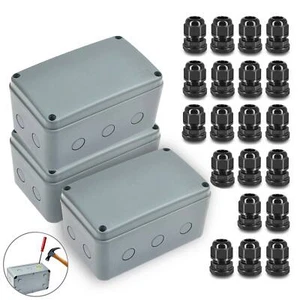 Caja de conexiones impermeable al aire libre ABS caja de energía de plástico eléctrica con glándulas de cable - Imagen 1 de 12