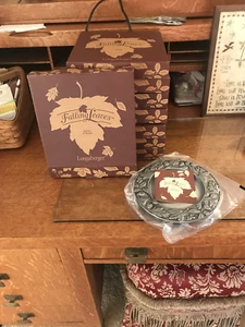 LONGABERGER Set of 8 Falling Leaves metal 8" PLATE - all mint in mint boxes - Picture 1 of 1