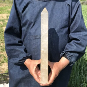 4.53LB Clear quartz Obelisk Natural Reiki Crystal Wand Point Decor Gift XA6164 - Picture 1 of 12