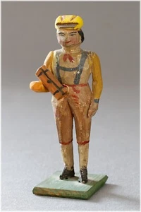 selten Gabenbringer Grulich Krippenfigur um 1920 handgemalt Holz geschnitzt 10cm - Bild 1 von 7