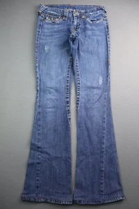 Women's True Religion Jeans Joey Big T Flare Distressed Size 27 (27x30) - Picture 1 of 7